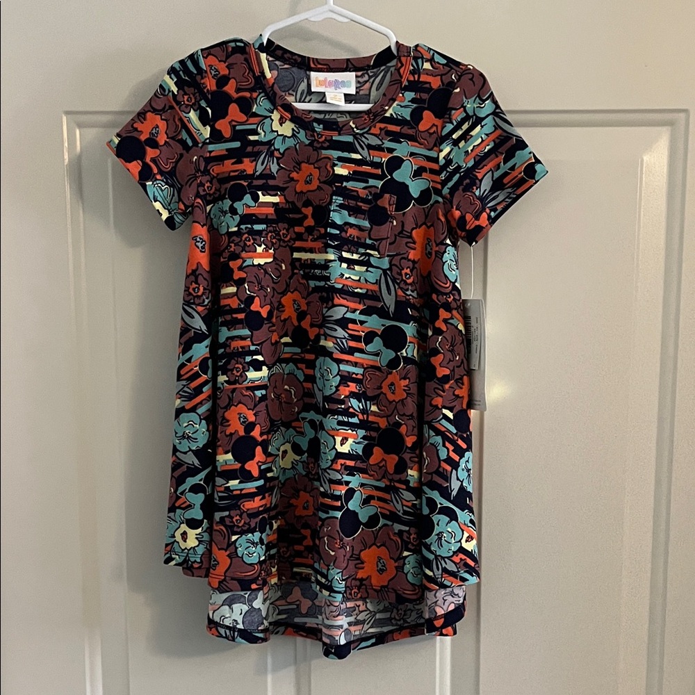 Minnie Mouse LuLaRoe Kids Dress with Floral and Stripe Pattern